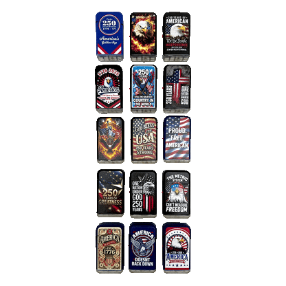 Patriotic USA 250 Dual Torch Lighter - 15 Pieces Per Retail Ready Display 26420