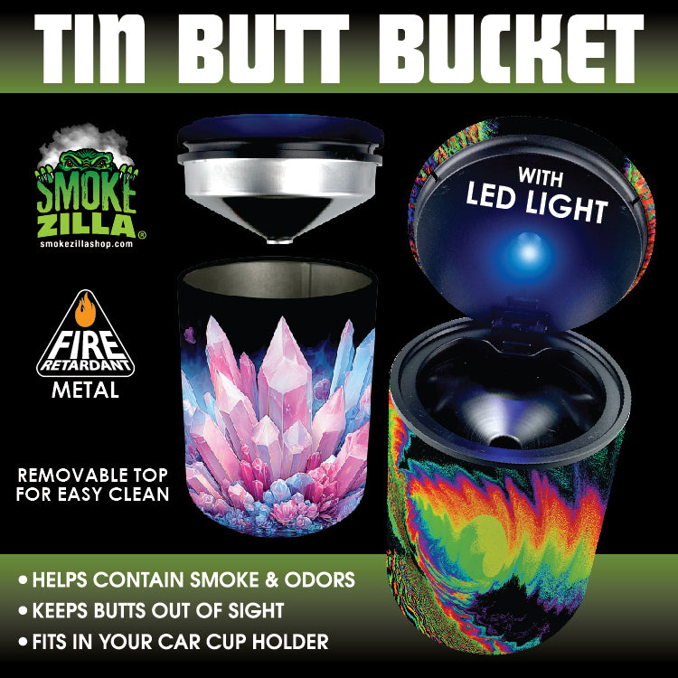Full Print Butt Bucket Ashtray with LED Light
