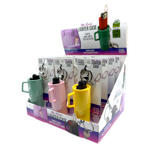 Mini Tumbler Lighter Case Keychain - 12 Pieces Per Retail Ready Display 26557