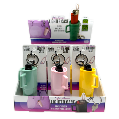 Mini Tumbler Lighter Case Keychain - 12 Pieces Per Retail Ready Display 26557