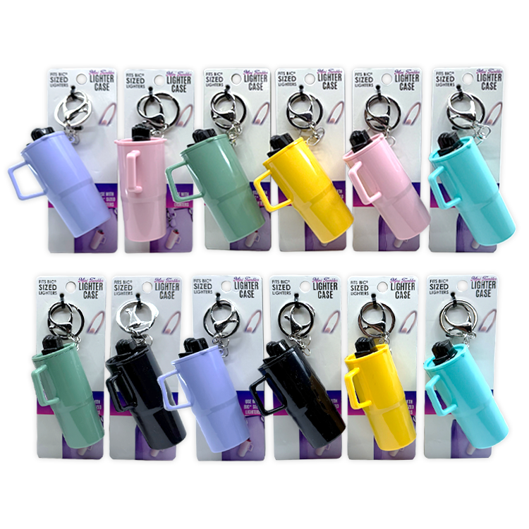 Mini Tumbler Lighter Case Keychain - 12 Pieces Per Retail Ready Display 26557