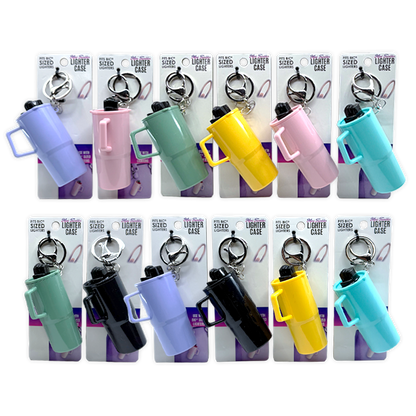 Mini Tumbler Lighter Case Keychain - 12 Pieces Per Retail Ready Display 26557