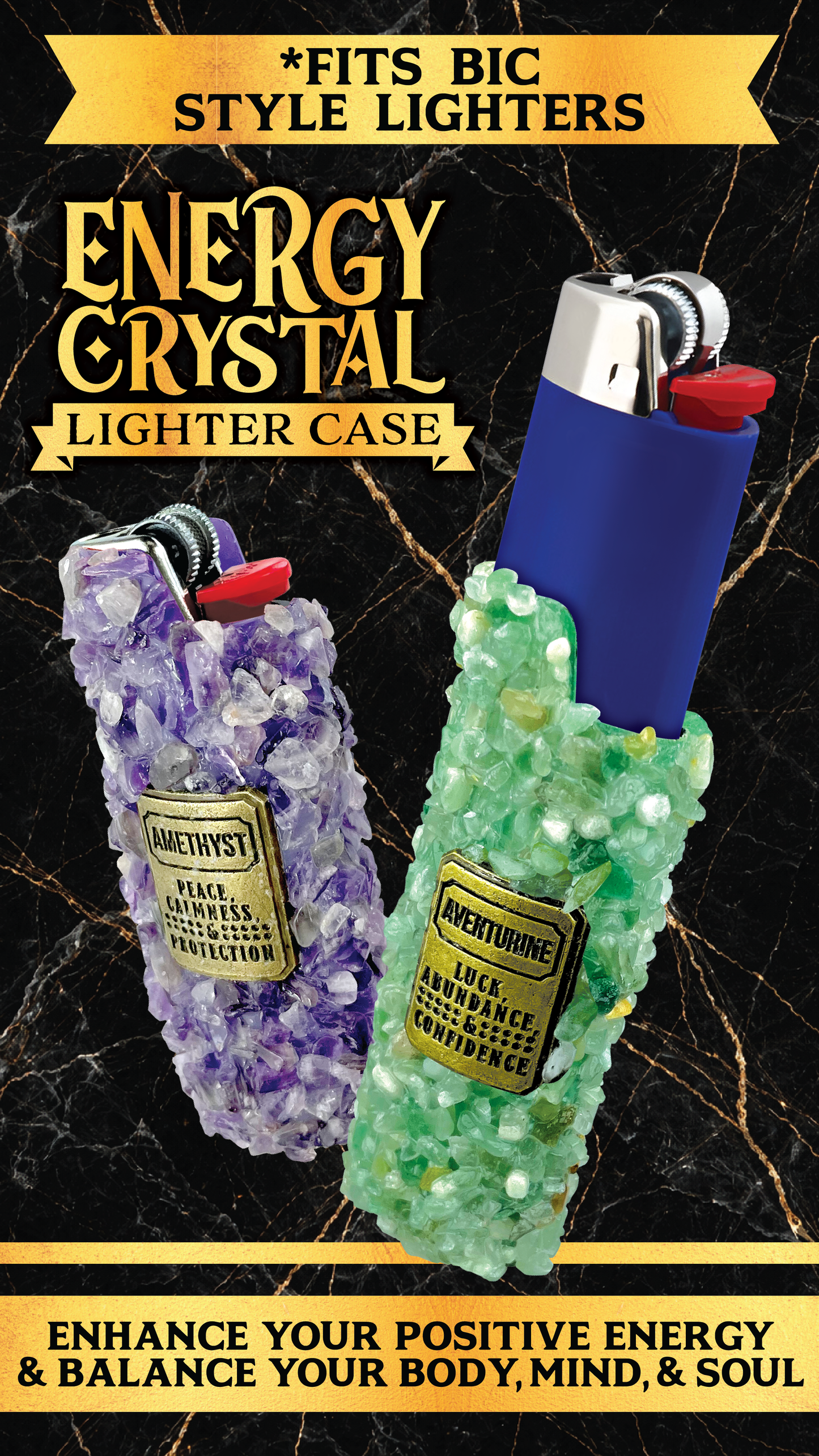Energy Crystal Lighter Case - 12 Pieces Per Retail Ready Display 26613