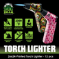 Zinc Printed Torch Lighter - 12 Pieces Per Retail Ready Display 26624