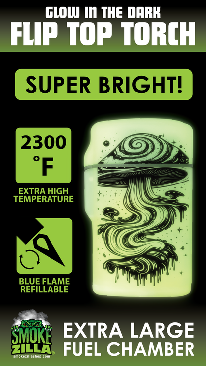 Glow in The Dark Flip Top Lighter - 15 Pieces Per Retail Ready Display 26625