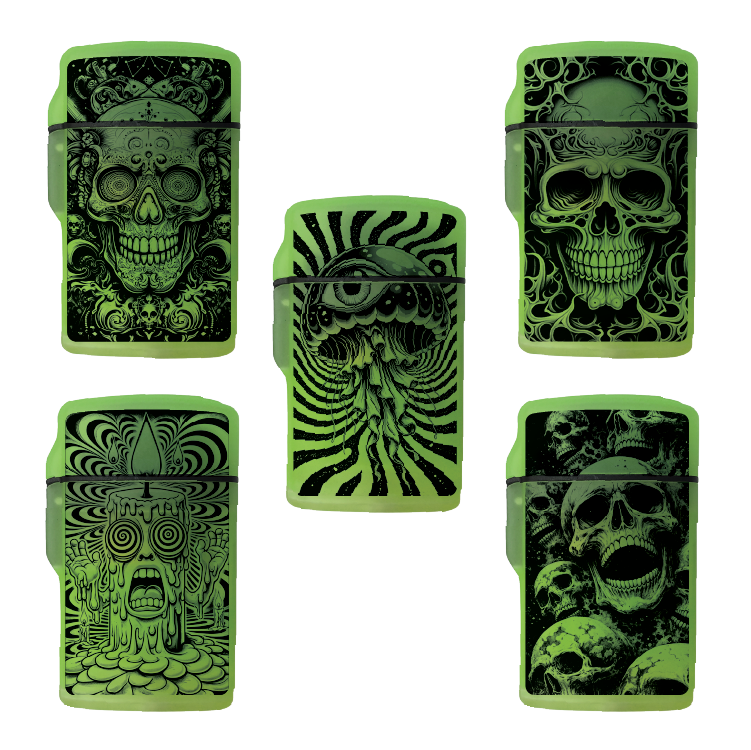 Glow in The Dark Flip Top Lighter - 15 Pieces Per Retail Ready Display 26625