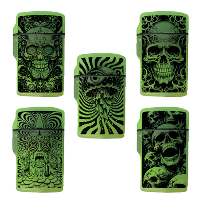 Glow in The Dark Flip Top Lighter - 15 Pieces Per Retail Ready Display 26625