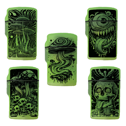 Glow in The Dark Flip Top Lighter - 15 Pieces Per Retail Ready Display 26625