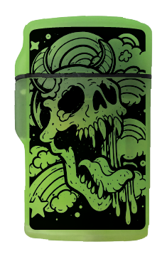 Glow in The Dark Flip Top Lighter - 15 Pieces Per Retail Ready Display 26625