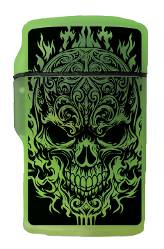 Glow in The Dark Flip Top Lighter - 15 Pieces Per Retail Ready Display 26625