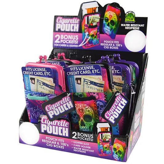 Neoprene Cigarette Pouch with Pocket - 8 Pieces Per Retail Ready Display 26661 SMOKEZILLA