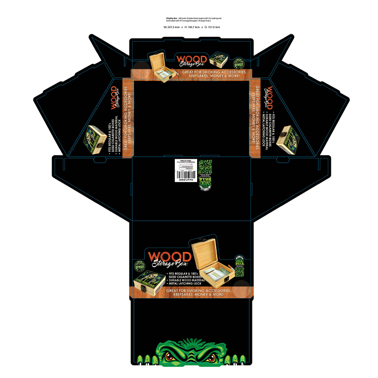 Small Wood Storage Box with Metal Latch - 6 Pieces Per Retail Ready Display 26665