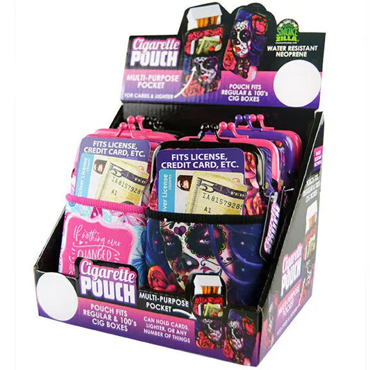 Neoprene Cigarette Pouch with Pocket - 8 Pieces Per Retail Ready Display 26667 SMOKEZILLA