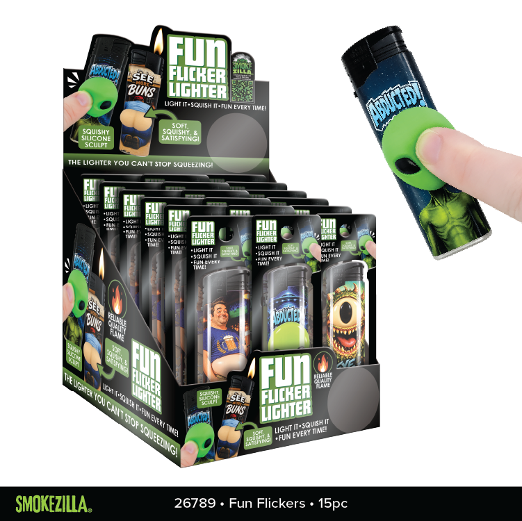Fun Flicker Lighters - 12 Pieces Per Retail Ready Display 26789