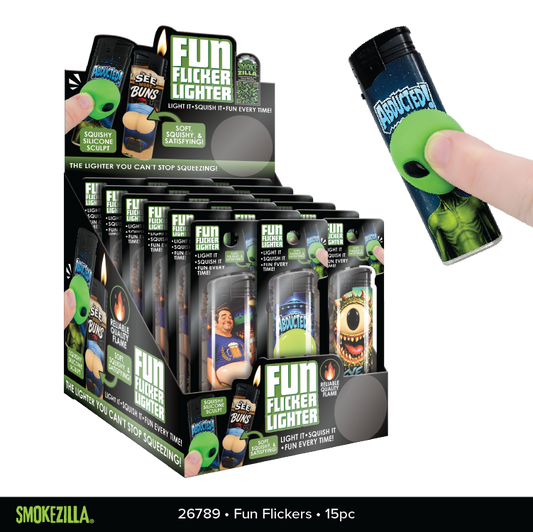 Fun Flicker Lighters - 12 Pieces Per Retail Ready Display 26789