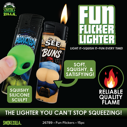 Fun Flicker Lighters - 12 Pieces Per Retail Ready Display 26789