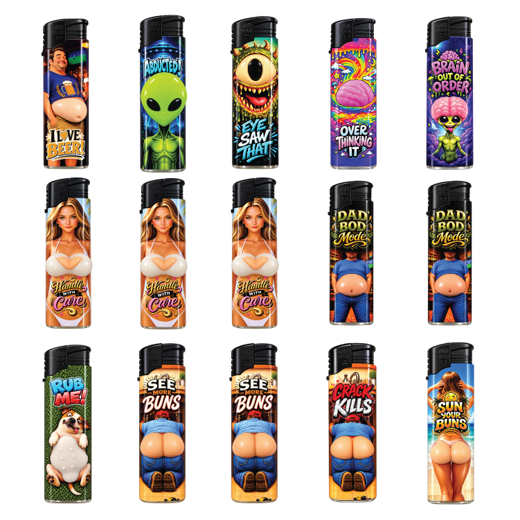 Fun Flicker Lighters - 12 Pieces Per Retail Ready Display 26789