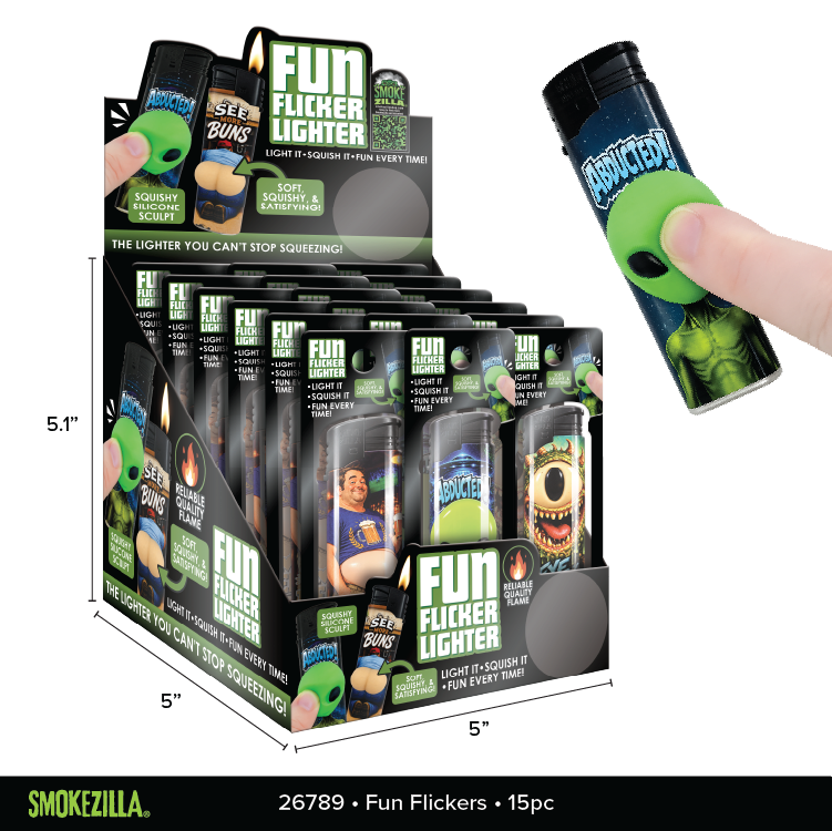 Fun Flicker Lighters - 12 Pieces Per Retail Ready Display 26789