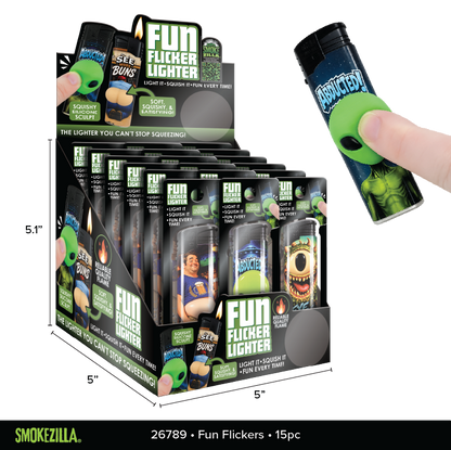 Fun Flicker Lighters - 12 Pieces Per Retail Ready Display 26789