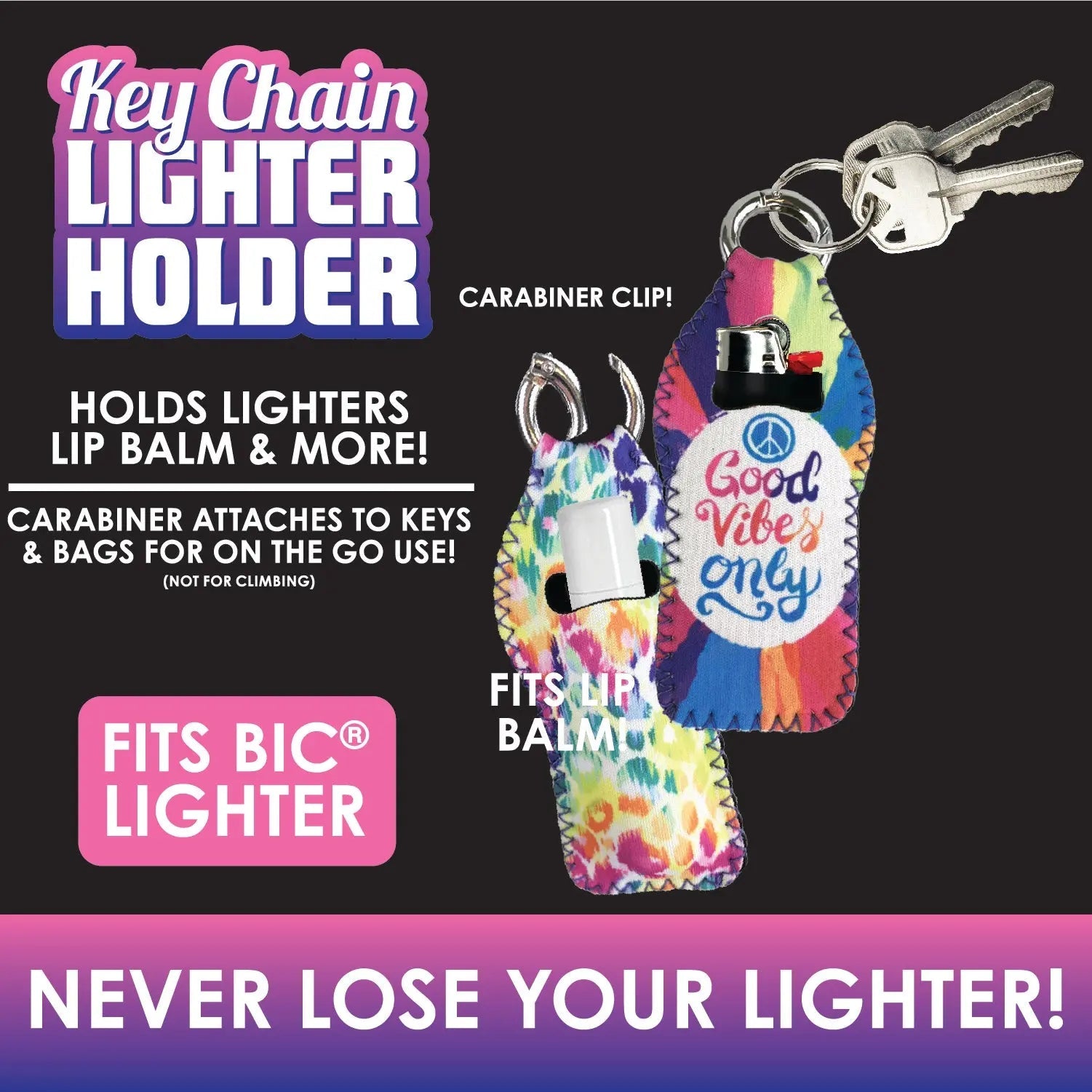 Neoprene Lighter Case Key Chain - 12 Pieces Per Retail Ready Display 26816 SMOKEZILLA