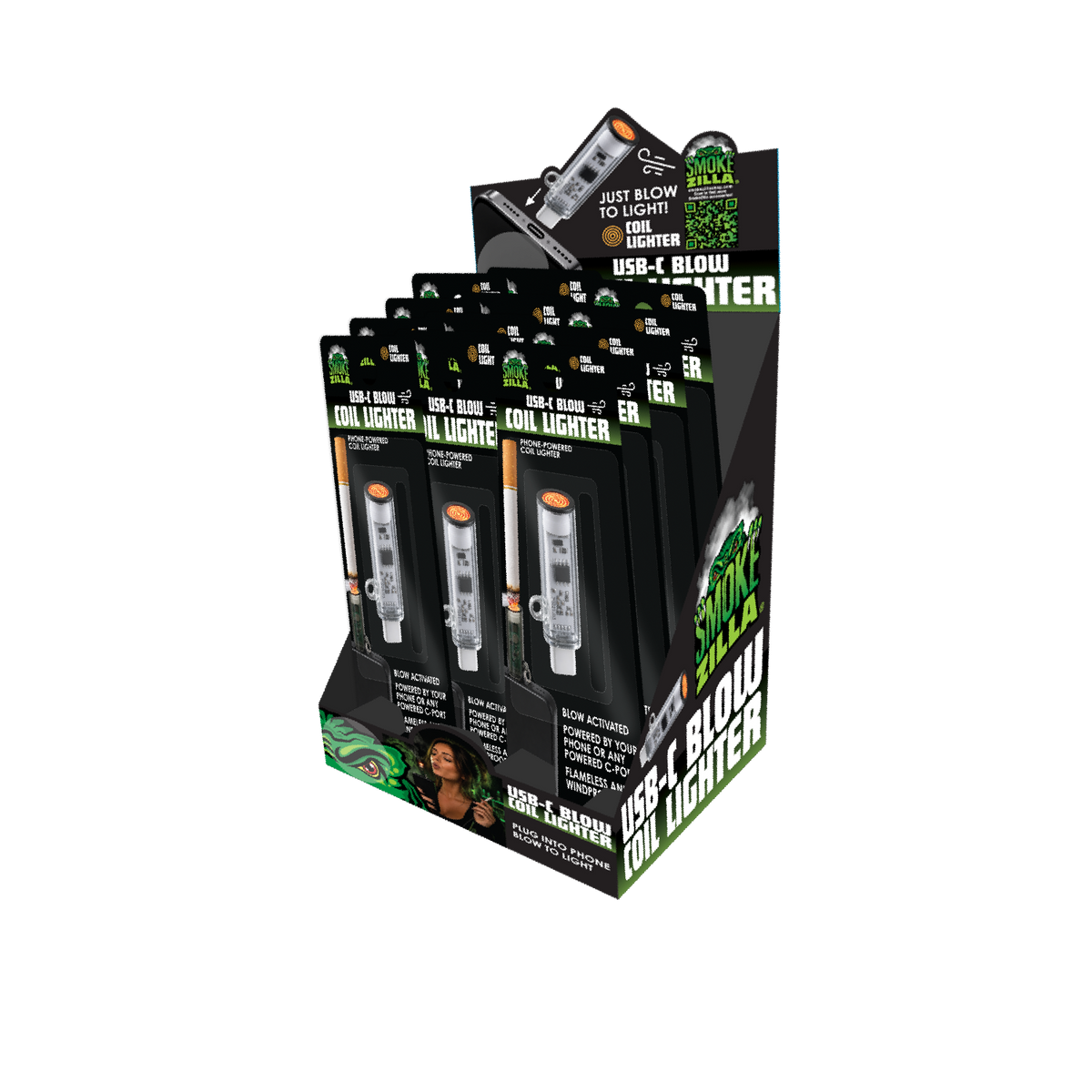 USB-C Blow Coil Lighter - 12 Pieces Per Retail Ready Display 27030