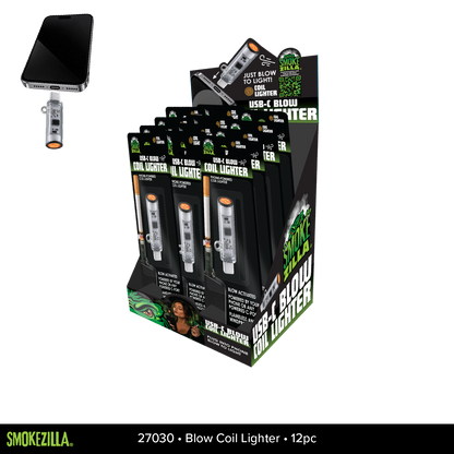 USB-C Blow Coil Lighter - 12 Pieces Per Retail Ready Display 27030