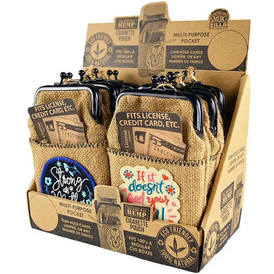 Hemp Cigarette Pouch - 8 Pieces Per Retail Ready Display 27494 SMOKEZILLA