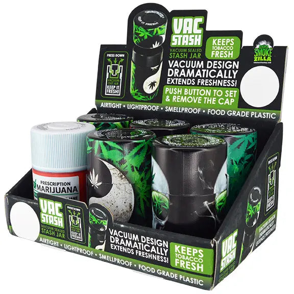Smell Proof Vacuum Storage Jar - 6 Pieces Per Retail Ready Display 30007 SPICY ZILLA