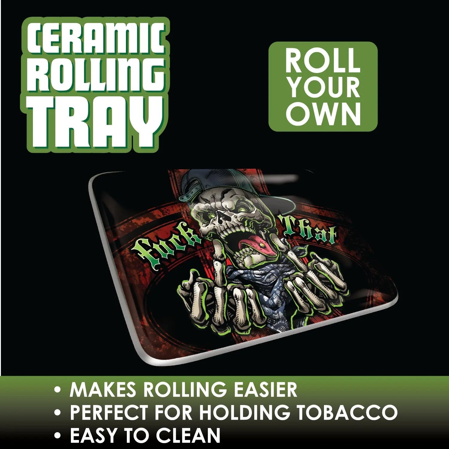 Ceramic Rolling Tray - 6 Pieces Per Retail Ready Display 30014 SPICY ZILLA