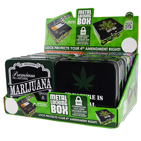 Metal Storage Box with Lock and Roll Tray - 6 Pieces Per Retail Ready Display 30016 SPICY ZILLA