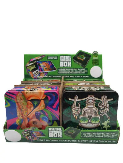Metal Storage Box with Roll Tray- 6 Pieces Per Retail Ready Display 30026 SPICY ZILLA