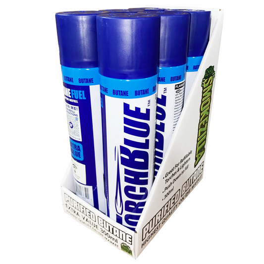 300ML Bulk Torch Blue Butane Refill - 6 Pieces Per Retail Ready Display 40784 SMOKEZILLA