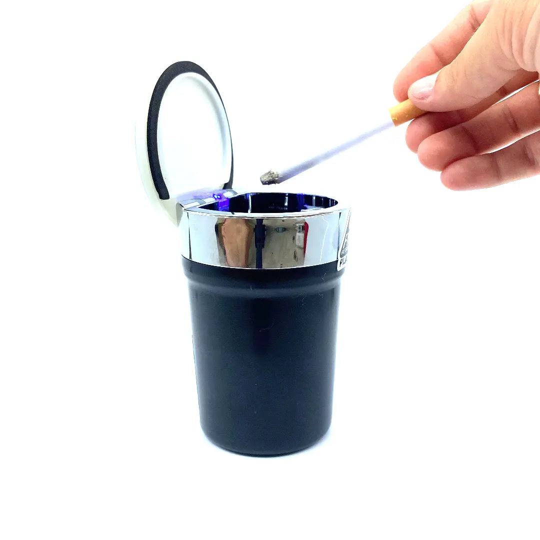 Glow In The Dark Printed Lid Butt Bucket Ashtray with LED Light - 2 Per Retail Ready Wholesale Display 40308 SMOKEZILLA