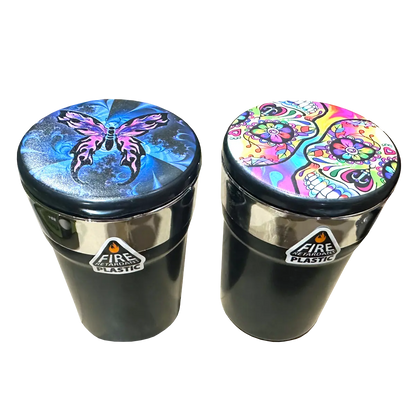 Printed Lid Butt Bucket Ashtray with LED light- 2 Per Retail Ready Wholesale Display 40309 SMOKEZILLA
