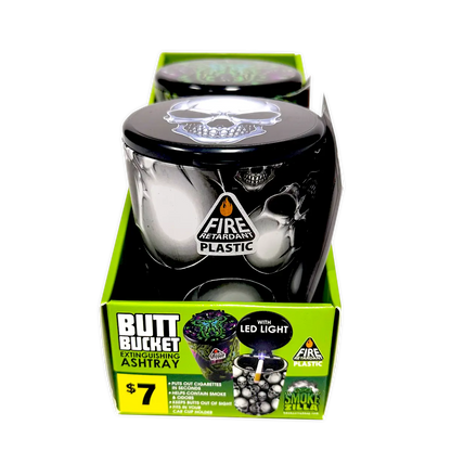 Full Print Butt Bucket Ashtray with LED Light - 2 Per Retail Ready Wholesale Display 40310 SMOKEZILLA