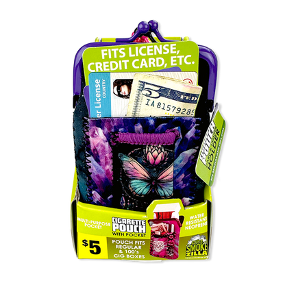 Neoprene Cigarette Pouch with Pocket - 6 Pieces Per Retail Ready Display 40312
