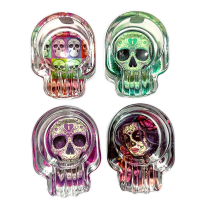 Glass Ashtray in Skull Shaped Design - 4 Per Retail Ready Display 40319 SMOKEZILLA