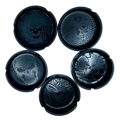 Round Ceramic Black Ashtray - 5 Per Retail Ready Display 40321 SMOKEZILLA