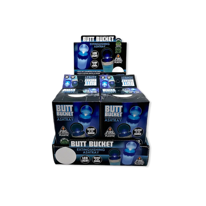 Glow In The Dark Butt Bucket Ashtray With LED Light - 6 Per Retail Ready Wholesale Display 40340 SMOKEZILLA