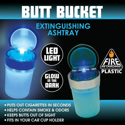 Glow in The Dark Butt Bucket Ashtray with LED Light - 4 Pieces Per Retail Ready Display 40970 SMOKEZILLA