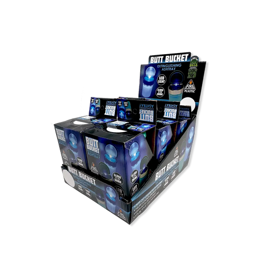 Glow In The Dark Butt Bucket Ashtray With LED Light - 6 Per Retail Ready Wholesale Display 40340 SMOKEZILLA