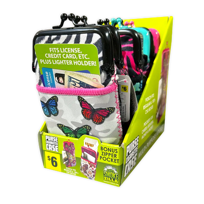 Neoprene Cigarette Pouch with Pocket - 6 Pieces Per Retail Ready Display 40677 SMOKEZILLA