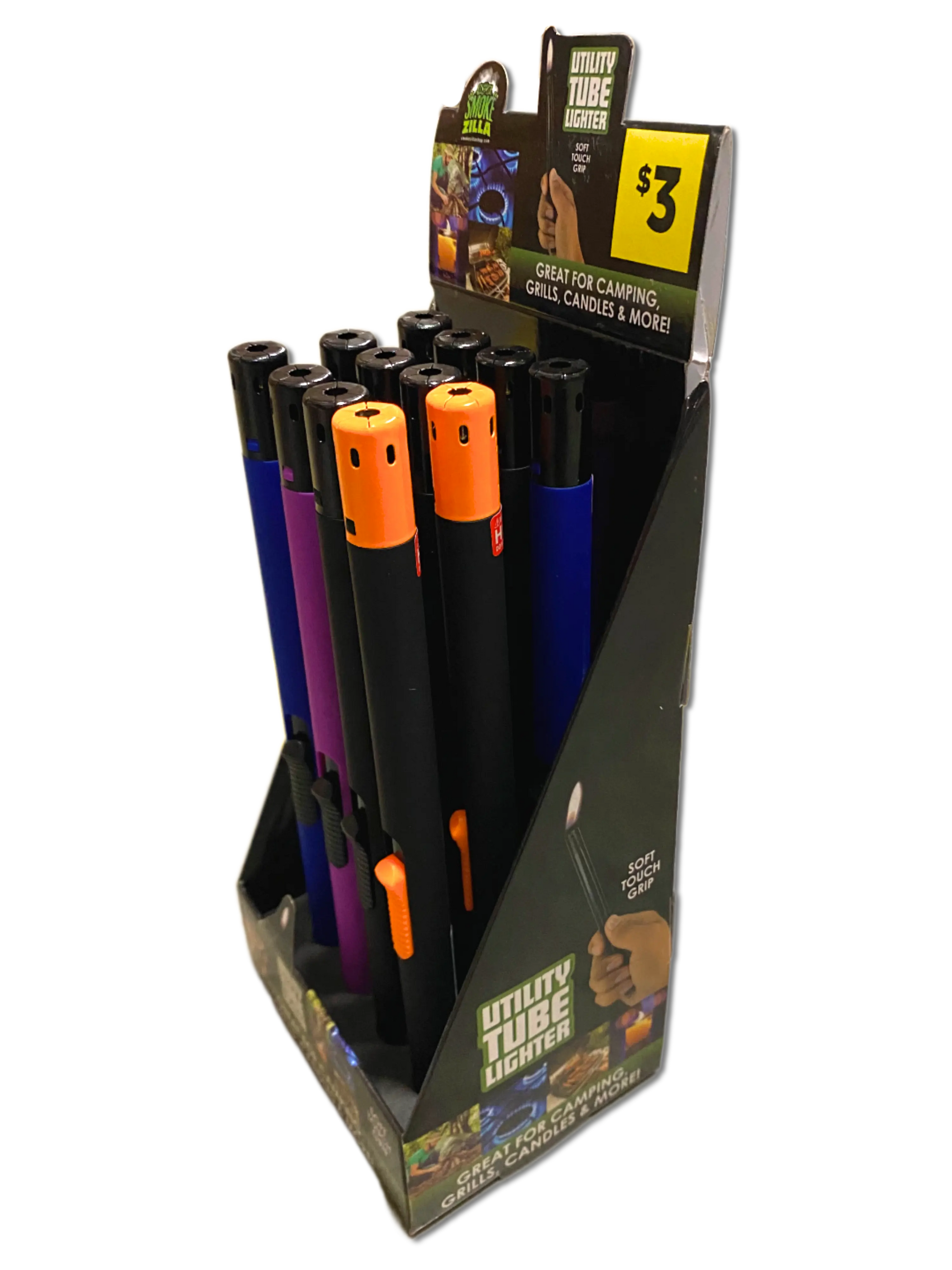 Utility Tube Lighter - 12 Pieces Per Retail Ready Display 40861 SMOKEZILLA