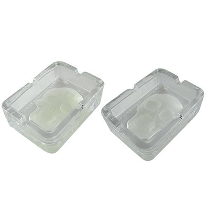 Glow In The Dark Skull Glass Ashtray - 5 Pieces Per Retail Ready Wholesale Display 40959 SMOKEZILLA