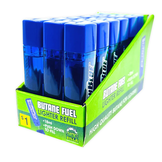 18ML Torch Blue Bulk Butane Refill - 18 Pieces Per Retail Ready Display 41355 SMOKEZILLA