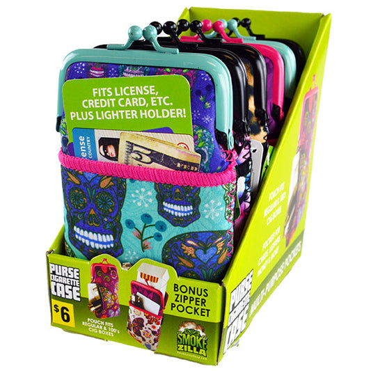 Neoprene Cigarette Pouch with Pocket - 6 Pieces Per Retail Ready Display 41384 SMOKEZILLA