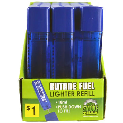 18ML Torch Blue Bulk Butane Refill - 18 Pieces Per Retail Ready Display 41394 SMOKEZILLA
