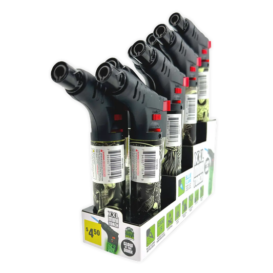Glow in The Dark XXL Thin Torch Lighter - 8 Pieces Per Retail Ready Display 41402 SMOKEZILLA