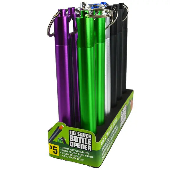 Metal Cigarette Saver Tube Key Chain with Bottle Opener - 12 Pieces Per Retail Ready Display 41431 SMOKEZILLA