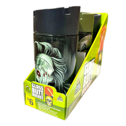 Full Print Glass Butt Bucket Ashtray - 3 Pieces Per Retail Ready Display 41528 SMOKEZILLA